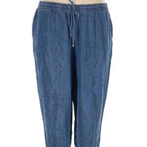 Jones New York Signature Light Blue Tapered Pullon Drawstring 100% Lyocell Pants